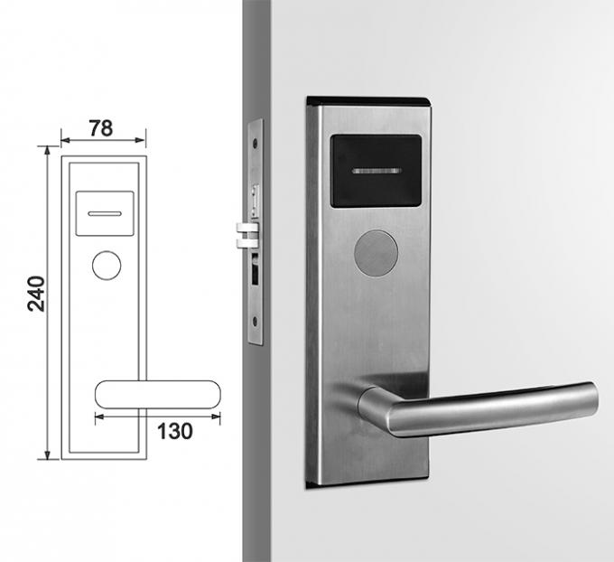 Stainless Steel Electronic RFID Hotel Lock With ProUSB Lock System