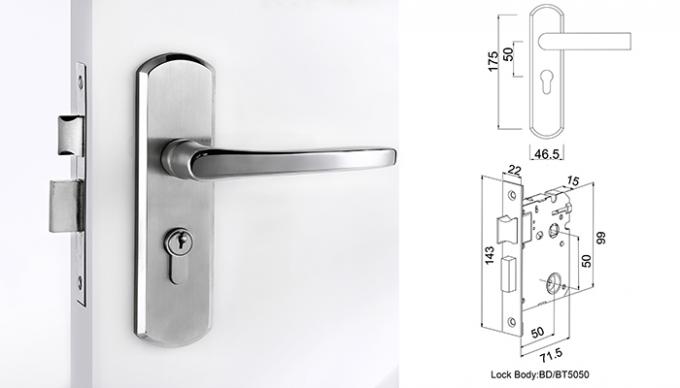 Mortise Lever Lockset Stainless Steel Door Lock BD5050 / 5050A Two Bolts