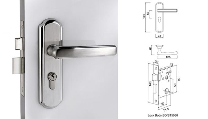 Antique Mortise Locksets Stainless Steel Door Lock 175 47 Mm Front