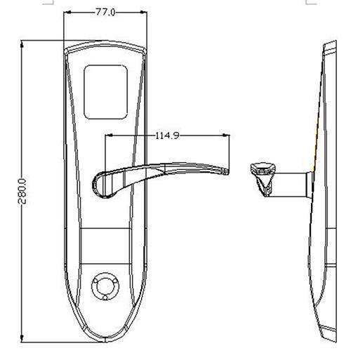Brushed Nickel Digital Electronic Card Lock / Electronics Door Lock For Hotel Room