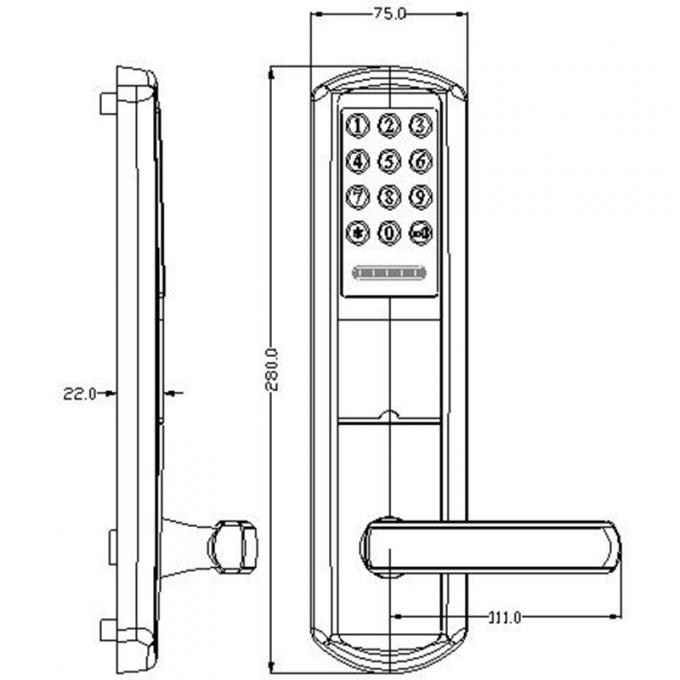 Multifunction Electronic Open Digital Door Lock For 3870mm Thickness Door