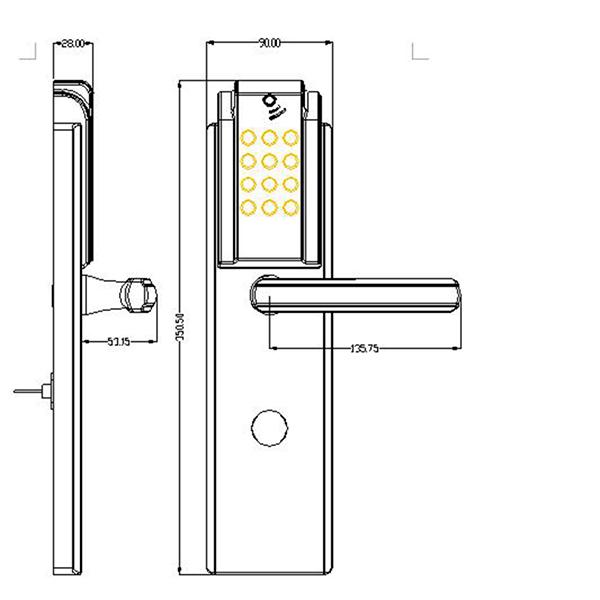 Modern Hotel House Security Electronic Door Lock Digital Card