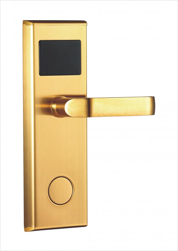 PVD Gold Modern House LOCK Hotel Entrance Lock with Card / Card Open