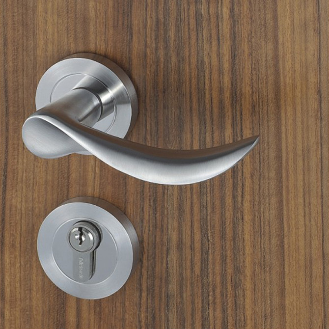 Casting Solid Stainless Steel Handle Mortise Door Lock 54mm Escutcheon