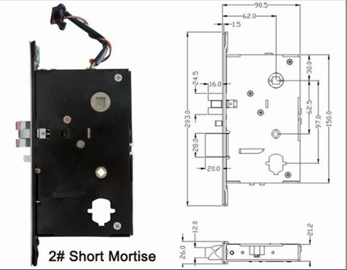 Electroinc Gold Door Lock Unlocked by Password or Mechanical Key