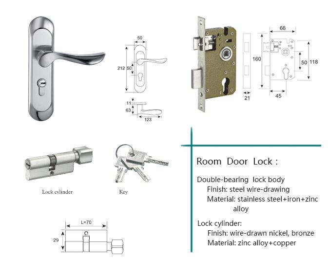 Satin Nickel Chrome Front Door Mortise Lock 35 70mm Door