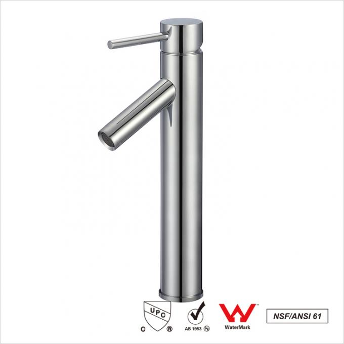 Ceramic Cartridge Single Handle Sink Faucets / Polished Brass Bathroom Faucet