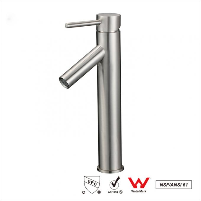 Ceramic Cartridge Single Handle Sink Faucets / Polished Brass Bathroom Faucet
