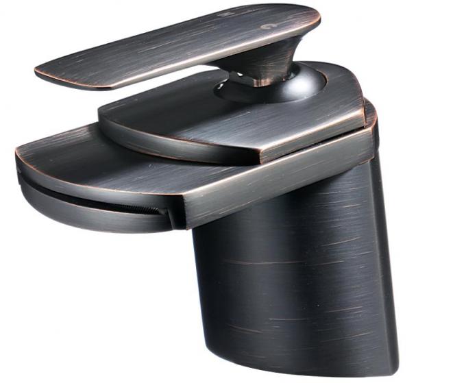 Deck mount waterfall bathroom sink faucet Single Handle 360 Swivel