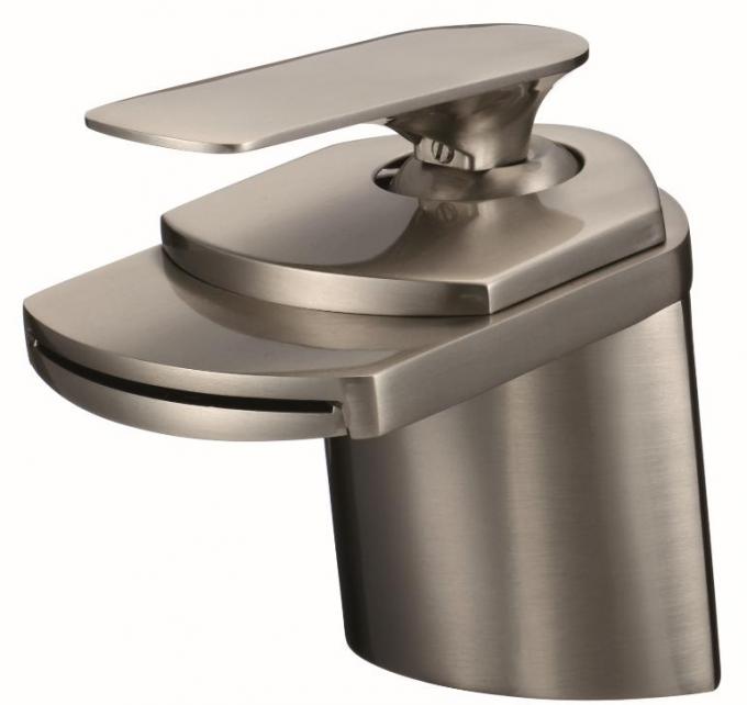 Deck mount waterfall bathroom sink faucet Single Handle 360 Swivel