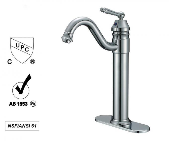 Oil Rubbed Bronze Water Mixer Tap , Concrete Chrome Basin Faucet