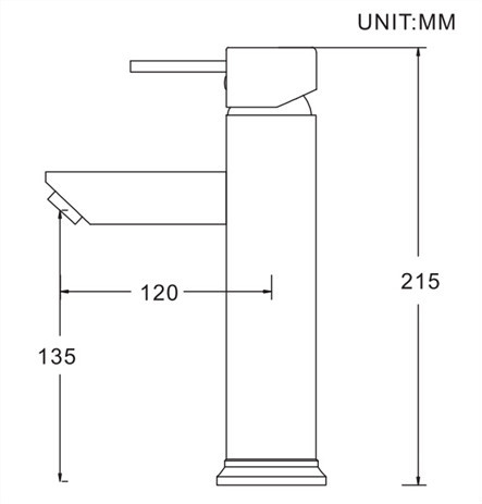 Zinc Alloy Handle Single Hole Brass Bath Sink Faucets / Wash Basin Mixer Taps