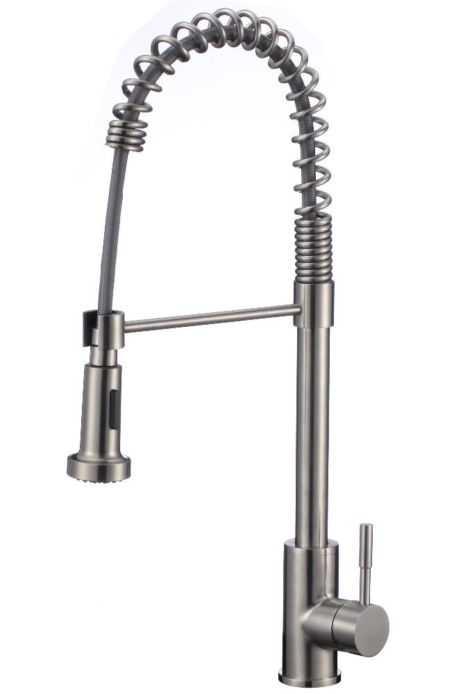 Hot Cold Water Mixer Pull out Sink Faucets Chrome Surface Treatment
