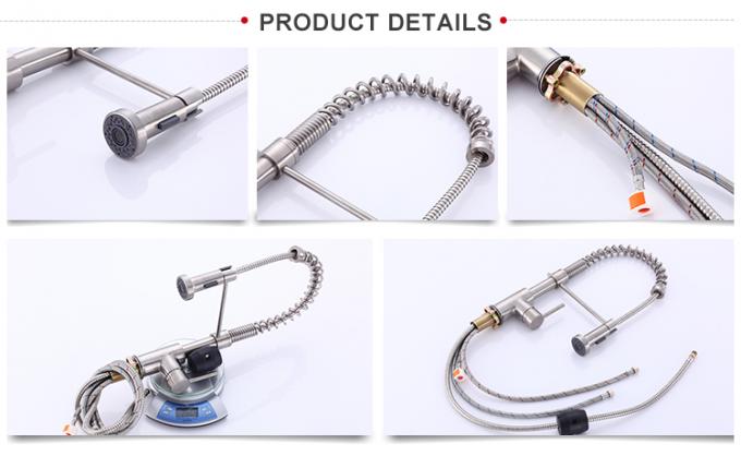 Hot Cold Water Mixer Pull out Sink Faucets Chrome Surface Treatment