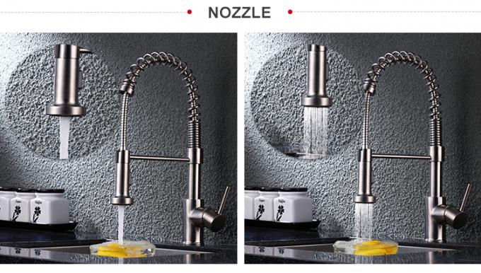 Hot Cold Water Mixer Pull out Sink Faucets Chrome Surface Treatment