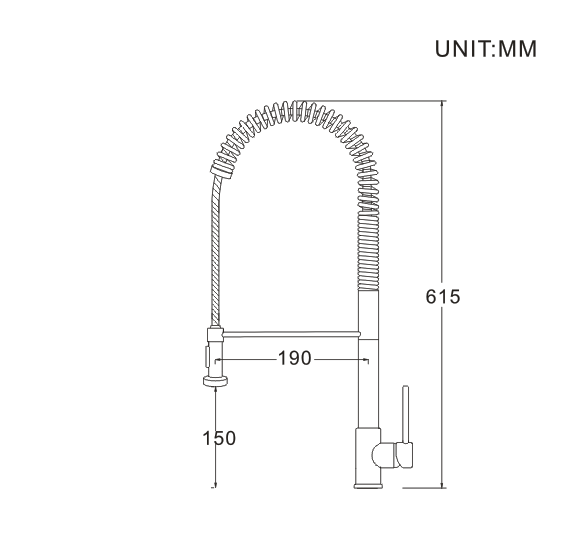 Hot Cold Water Mixer Pull out Sink Faucets Chrome Surface Treatment