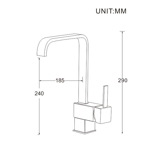 Lead Free Brass Kitchen Faucet / Deck Mounted Single Handle Sink Tap Faucet