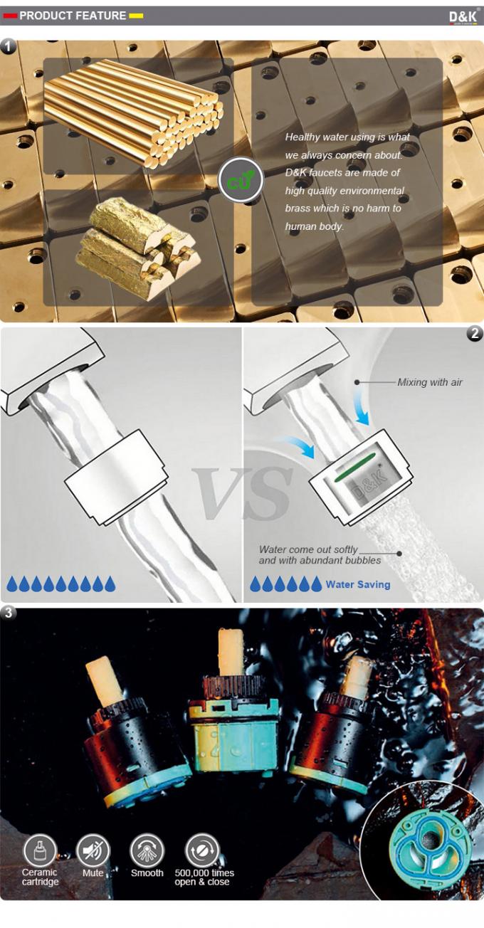 Durable Single Handle Kitchen Faucet Brushed Plated Finishing Simple Style