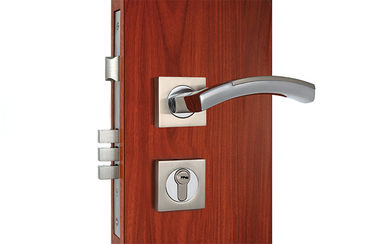 Chrome Lever Handle On Rose Mortise Lockset Replacement Zinc Alloy