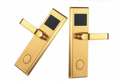 PVD Gold  Modern House LOCK Hotel Entrance Lock with Card / Card Open