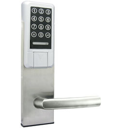 Smart PVD Silver Electronic Door Lock Key / Card / Password Open High Security
