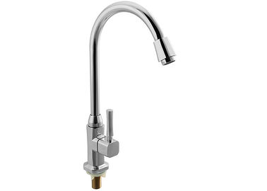 Single Hole Kitchen Sink Faucets Mechanical Deck Mounted Plated And Brushed