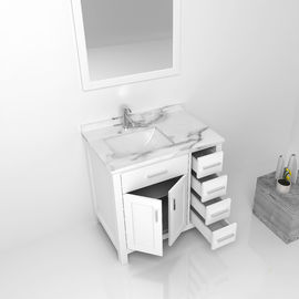 White Solid Wood Bathroom Vanity Cabinets / sink basin cabinet