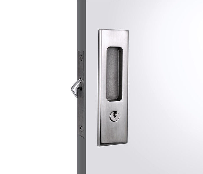 Satin Nickel Metal Sliding Door Locks With Key 35 70mm Door