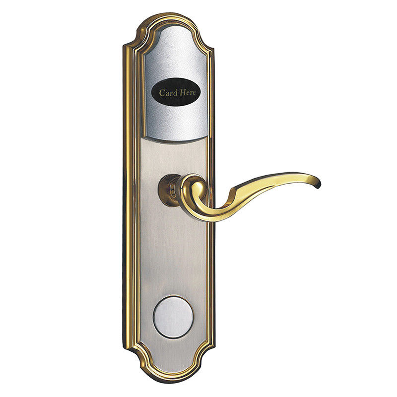 Smart Plated Gold / Nickel Electronic Door Lock RFID Card Digital