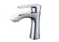 Silver Single Handle Bathroom Faucet / Brass Bathroom Faucets Easy Installation