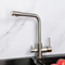 Deck Mounted Smart Water Faucet Brass Multifunction Three Ways Kitchen Nickel