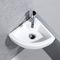 Small Triangle Wall Mount Corner Ceramic Art Basin With Overflow Hole