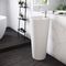 1.75'' Drain Glossy White Ceramic Pedestal Bathroom Sinks With Chrome Finish Overflow