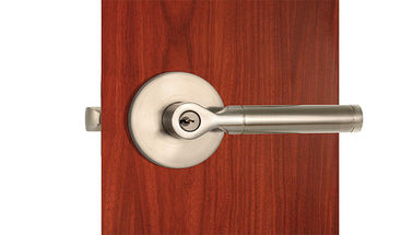Zinc Alloy Satin Nickel Tubular Door Locks High Security 3 Brass Keys