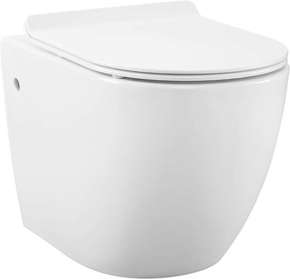 Seamless Wall Hung Toilet Glossy White With Urea Formaldehyde Cover