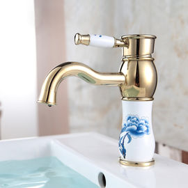 Retro Vessel Sink Faucets Golden Commercial Kitchen Faucets Classical Style