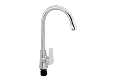Kitchen Mixer Sink Faucets Mechanical Deck Mounted Plated / Plate Chrome
