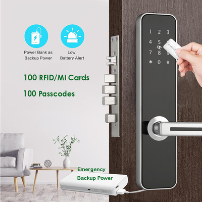 Combination Smart Door Lock Remote Control For Front Door Silver/Black Optional