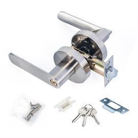 Satin Nickel Lever Set Lock Living Room Bedroom Bathroom Tubular Door Handle Lock