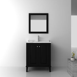 Floor standing black Wooden Bathroom Cabinets / bath furniture sets