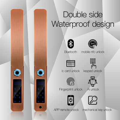 IP68 Waterproof FPC Fingerprint Smart Door Lock Bluetooth Antique