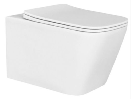 Adjustable Height Rimless Flushing Wall Hung Toilet Bowl Glossy White