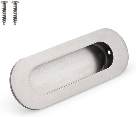 Recessed Flush Pocket Door Pull Oval Shape With Hidden Screw