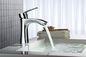 Silver Single Handle Bathroom Faucet / Brass Bathroom Faucets Easy Installation