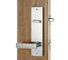 Satin Nickel Entry Door Handlesets With Lever Interior Two Bolts