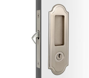 Residential Mortise Metal Sliding Door Locks Satin Nickel Finishing