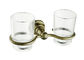 Double Glass Toothbrush Holder Bathroom Fittings Mounting Hardware Included