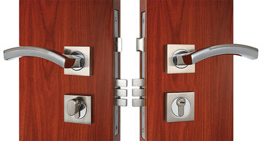 Chrome Lever Handle On Rose Mortise Lockset Replacement Zinc Alloy