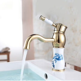 Retro Vessel Sink Faucets Golden Commercial Kitchen Faucets Classical Style