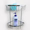 Silver Finishing Bathroom Accessory Two Layers Corner Shower Basket
